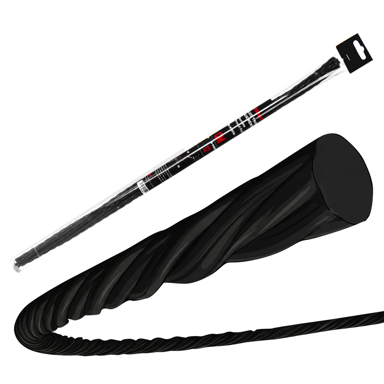 204827 MİSİNA 4.5mmx66cmx12 ADET SİYAH BURGULU