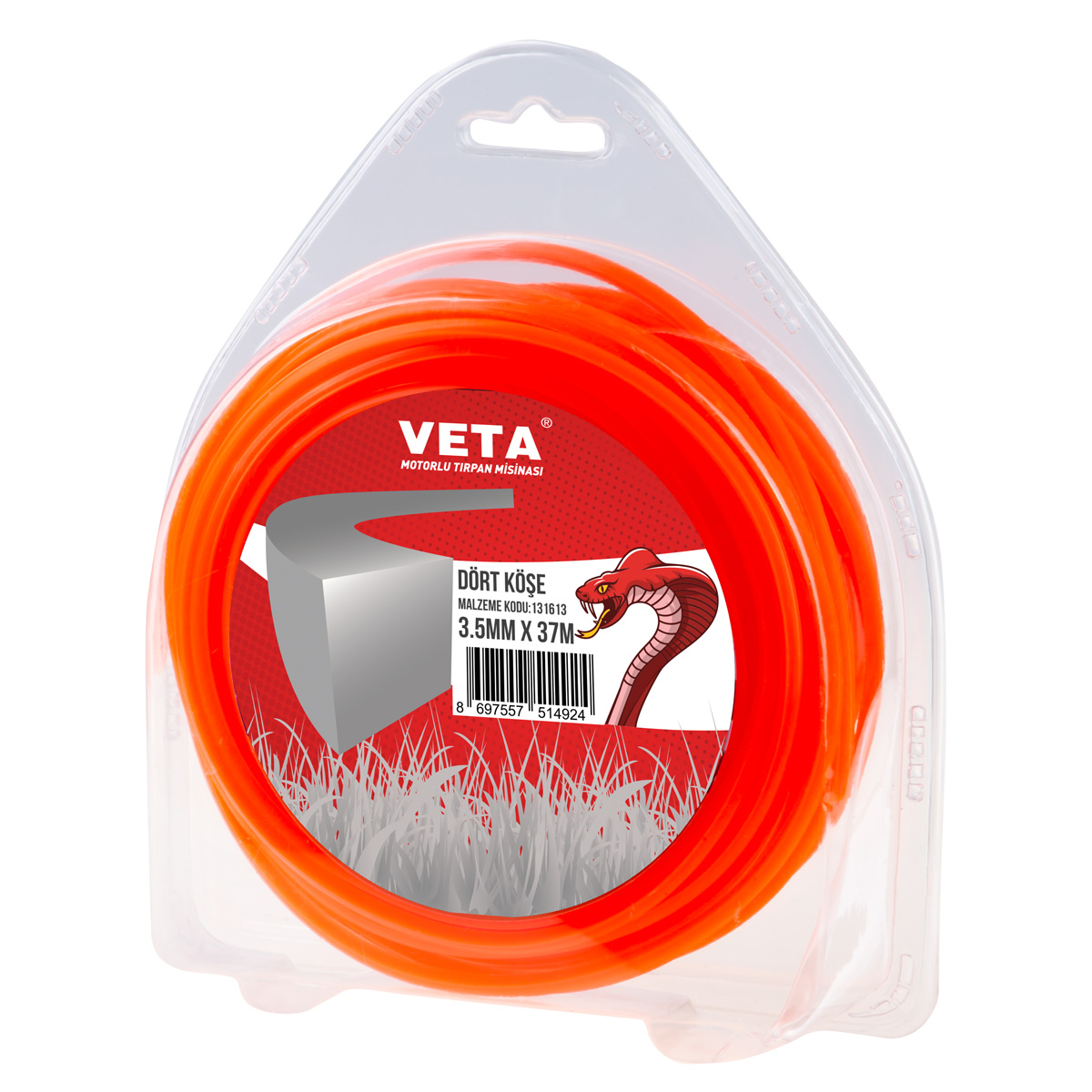 131613 MİSİNA PRO 3.5mm 37m TURUNCU 4 KÖŞE
